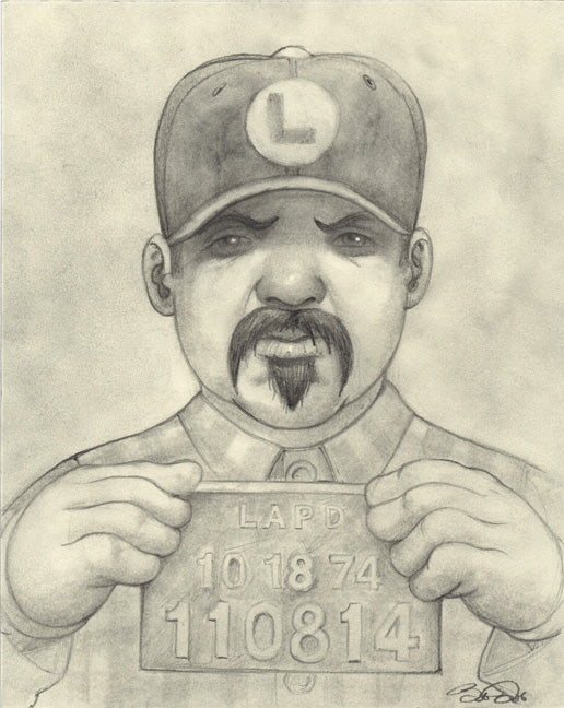 Framed Original "Luigi Trece Mug Shot" Drawing (Copy)
