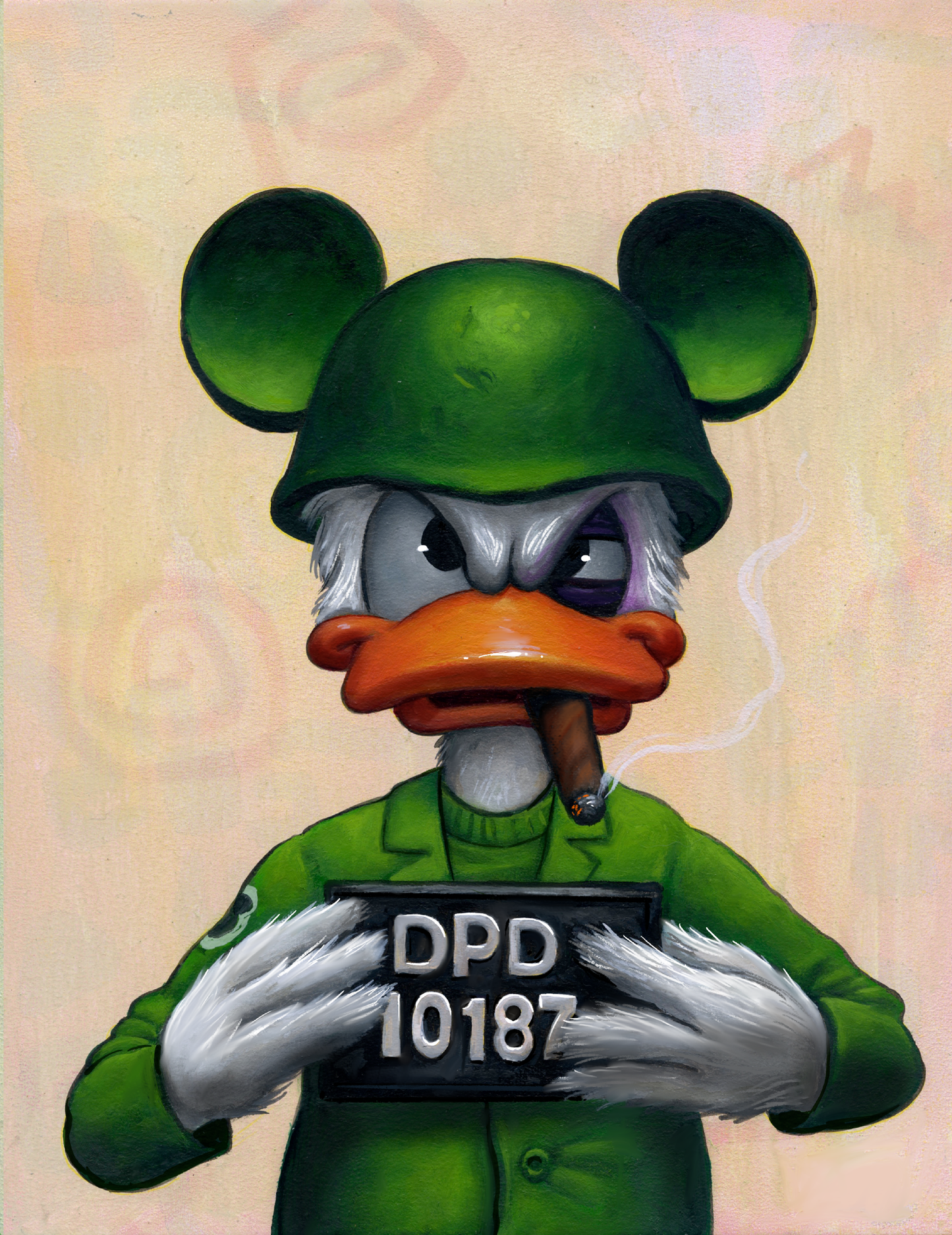 "Donald Duck Mug Shot" Paper Edition