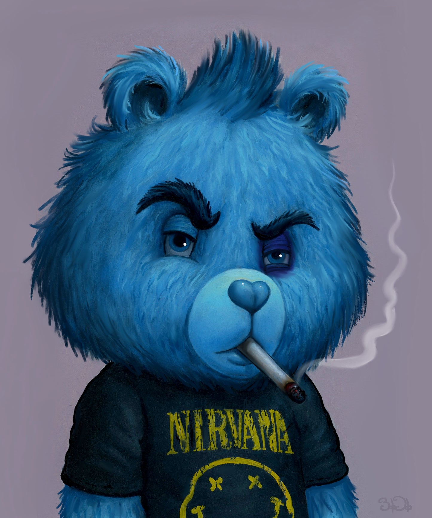 "From Seattle With Love" (Stormy Care Bear) Canvas Editions