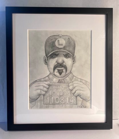 Framed Original  "Luigi Trece Mug Shot" Drawing (Copy)