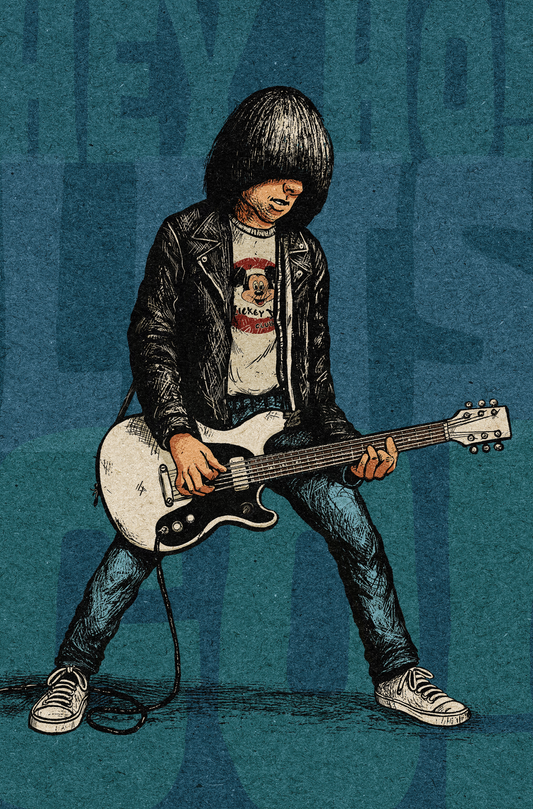 "Johnny Be Good"  (Johnny Ramone) Blue Color Paper Edition
