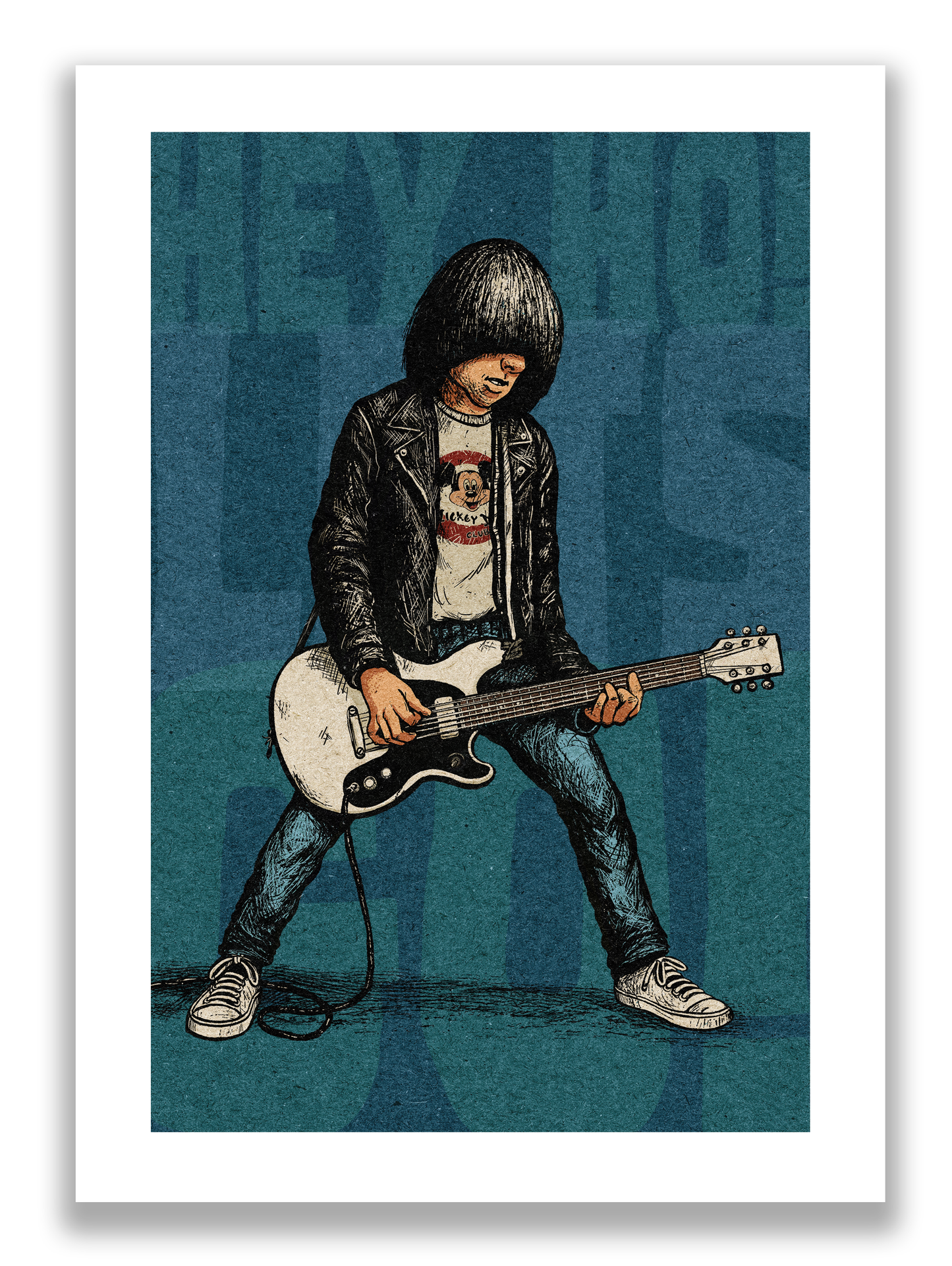 "Johnny Be Good"  (Johnny Ramone) Blue Color Paper Edition