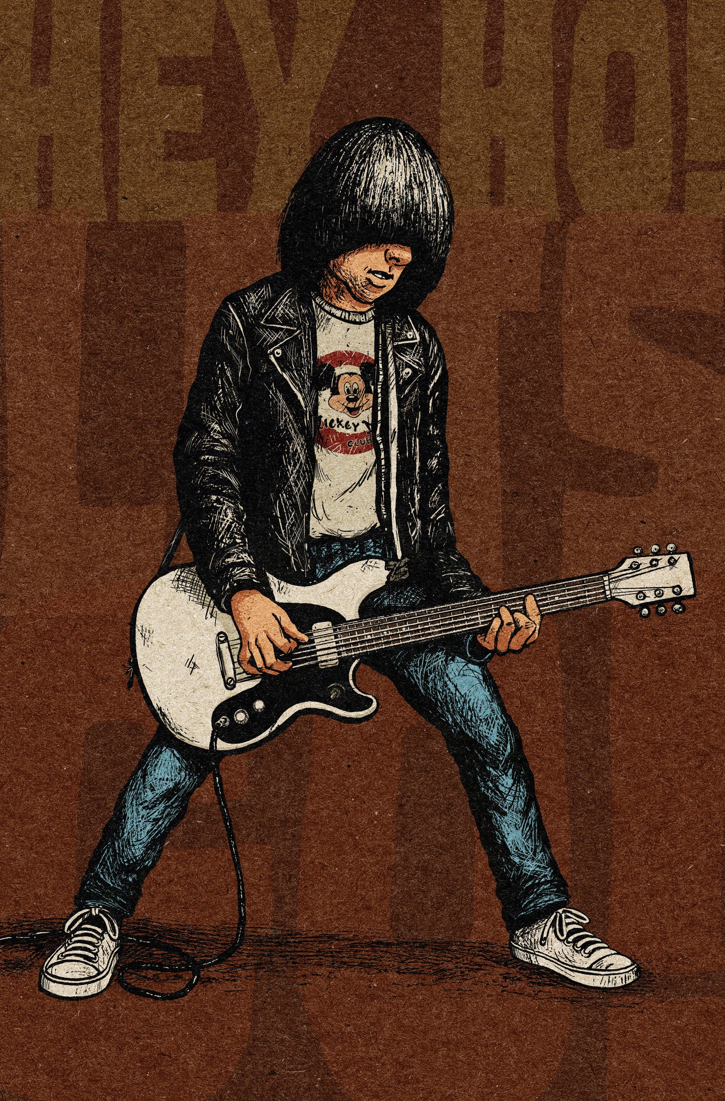 "Johnny Be Good"  (Johnny Ramone) Rust Color Paper Edition