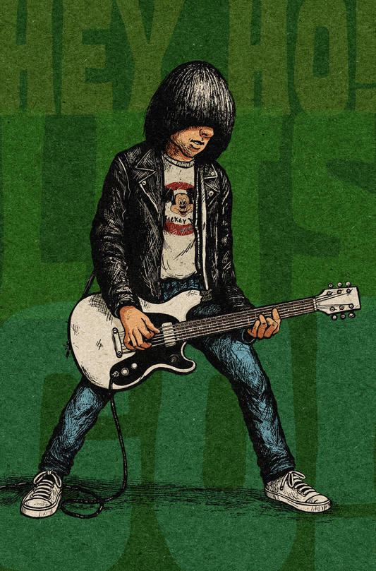 "Johnny Be Good"  (Johnny Ramone) Green Color Paper Edition