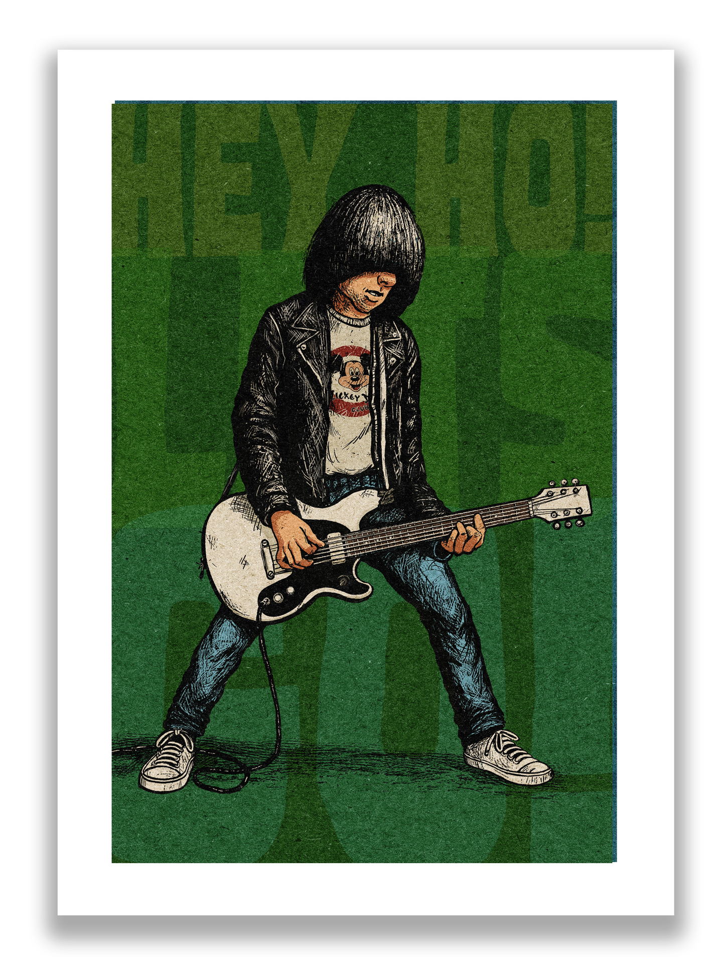 "Johnny Be Good"  (Johnny Ramone) Green Color Paper Edition