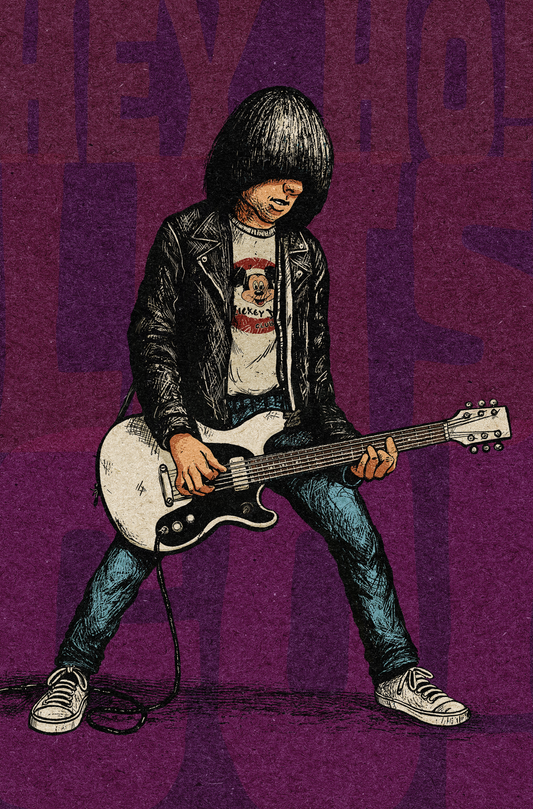 "Johnny Be Good"  (Johnny Ramone) Magenta Color Paper Edition