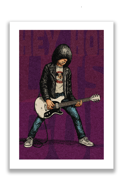 "Johnny Be Good"  (Johnny Ramone) Magenta Color Paper Edition