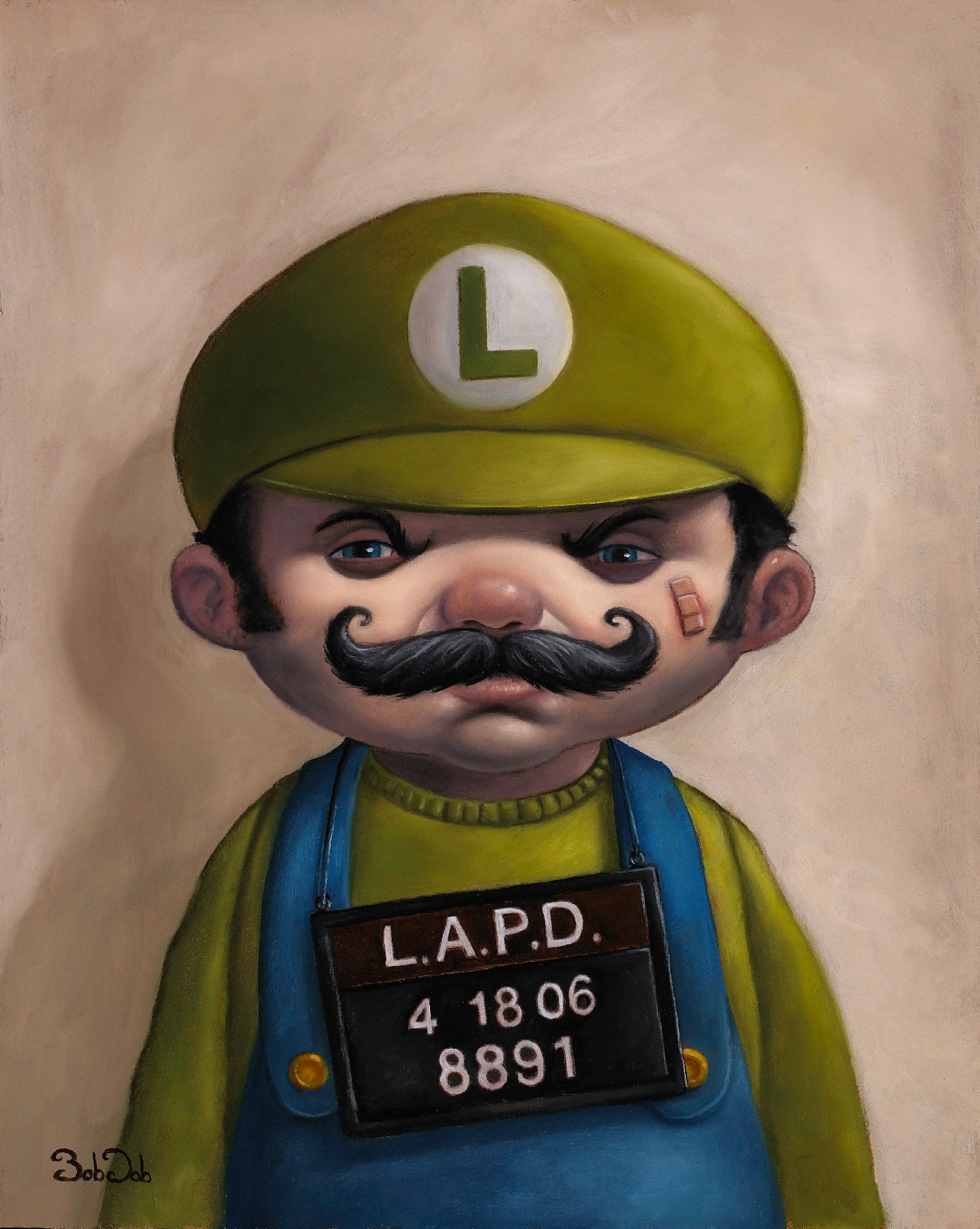 "Rougher Night Out" (Luigi Mug Shot)  Paper Edition