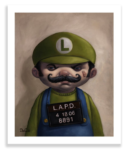 "Rougher Night Out" (Luigi Mug Shot)  Paper Edition